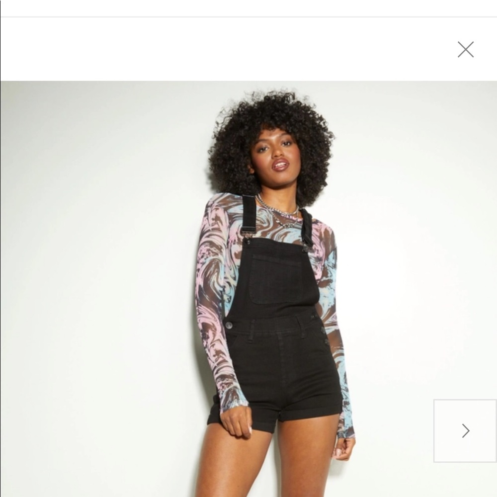 Rue 21 Denim Shortalls Overalls Black Size 10 NWT